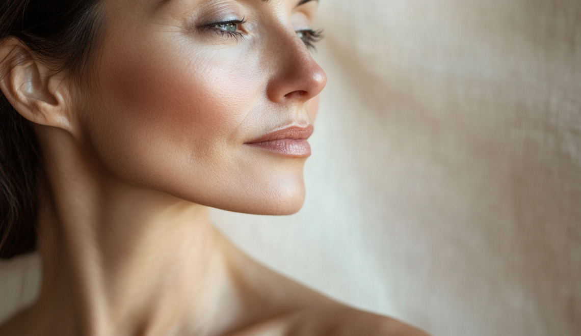 Woman with luminous healthy skin in natural light — Cell Rituals skin collagen and GHK-Cu research
